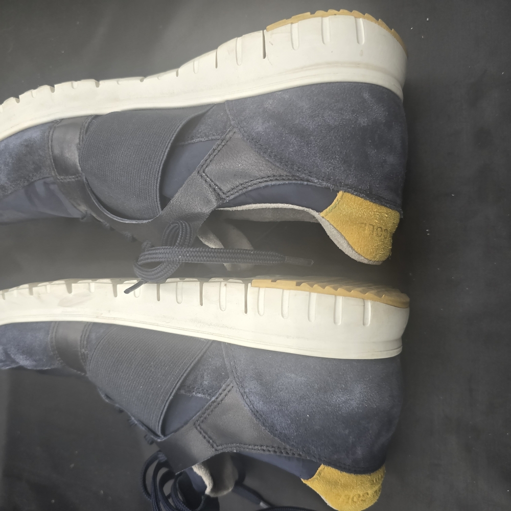 Cole Haan Blue and Yellow Sneakers with Durable Rubber Sole‎